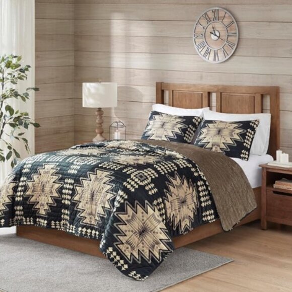 Woolrich Sierra King 3 Piece Quilt Set Aztec Southwestern - Picture 1 of 10